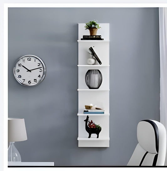 Modern Wall Mounted Wooden Shelves - 5-Tier