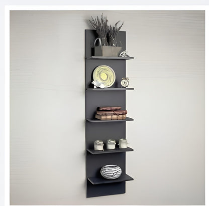 Modern Wall Mounted Wooden Shelves - 5-Tier