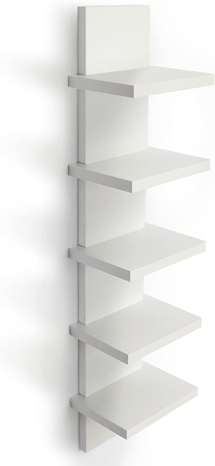 Modern Wall Mounted Wooden Shelves - 5-Tier