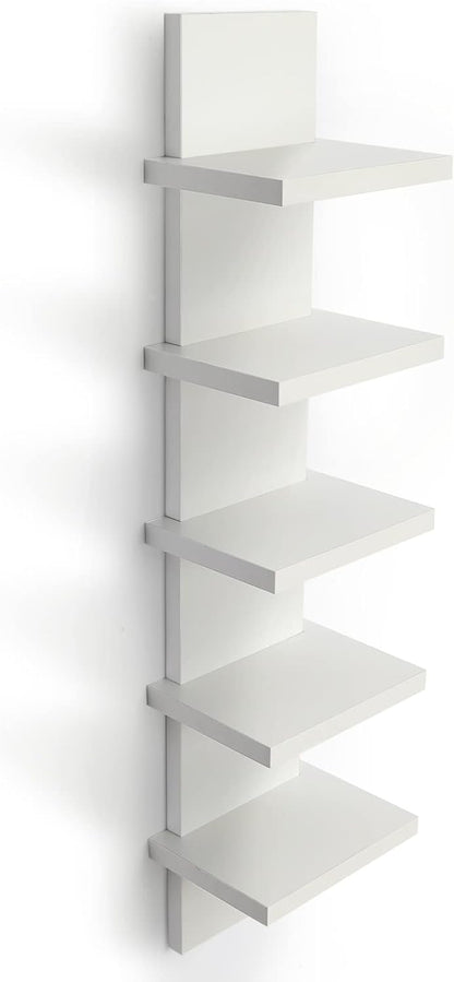 Modern Wall Mounted Wooden Shelves - 5-Tier