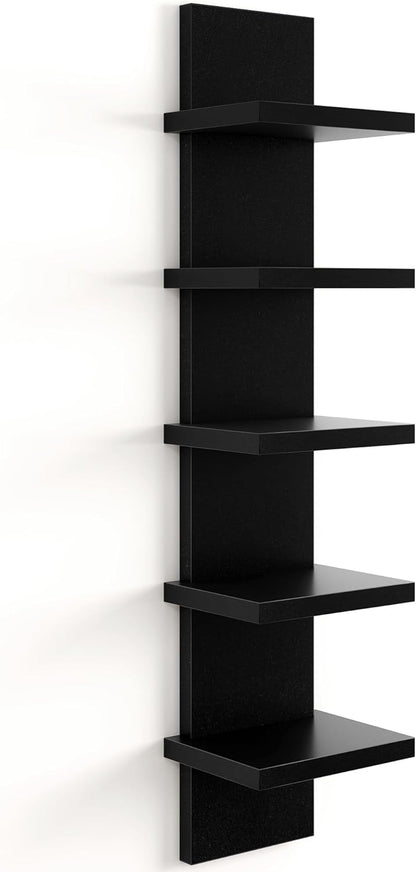 Modern Wall Mounted Wooden Shelves - 5-Tier
