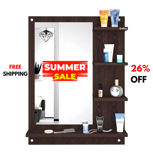 Wall Mounted Dressing Table Mirror & Shelf